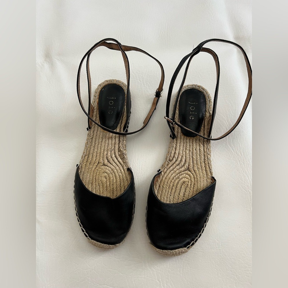 Joie Leather Calo Espadrille Ankle Strap Sandal size 7.5 Classic Capsule *Flawed